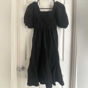 Black off shoulder midi dress